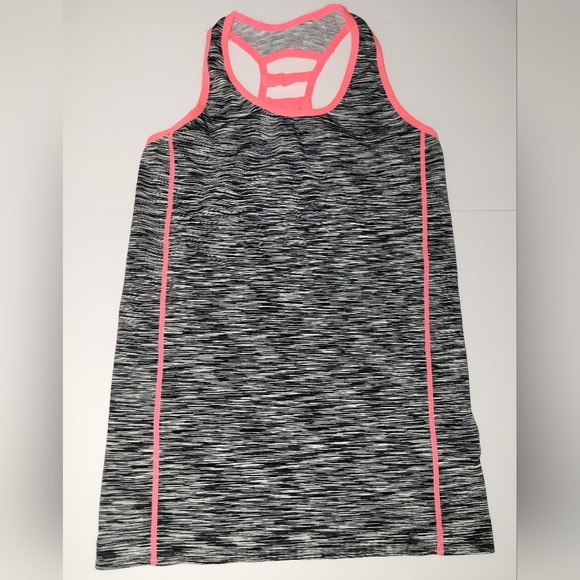feathers Tops - Feathers Maternity heather grey & neon pink ladder racerback activewear tank top